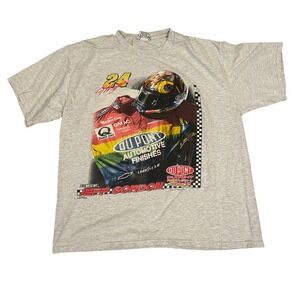 Vtg 90s Jeff Gordon T-shirt Men's Gray NASCAR Racing DuPont‎ Motorsports USA XL